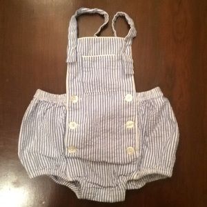 Ralph Lauren seersucker summer striped overalls